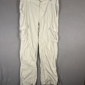 Columbia Pants Mens Large Beige Titanium Zip Off Hiking Nylon